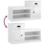 Scarpiera Bianco Lucido 100x42x60 cm in Legno truciolato