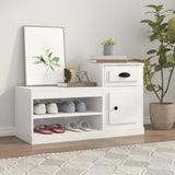 Scarpiera Bianco Lucido 100x42x60 cm in Legno truciolato