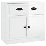 Credenza Bianco Lucido 70x35,5x67,5 cm in Legno truciolato