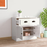Credenza Bianco Lucido 70x35,5x67,5 cm in Legno truciolato