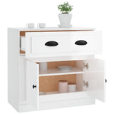 Credenza Bianco Lucido 70x35,5x67,5 cm in Legno truciolato