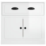 Credenza Bianco Lucido 70x35,5x67,5 cm in Legno truciolato
