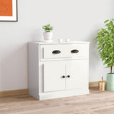 Credenza Bianco Lucido 70x35,5x67,5 cm in Legno truciolato