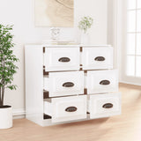Credenza Bianco Lucido 70x35,5x67,5 cm in Legno truciolato