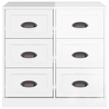 Credenza Bianco Lucido 70x35,5x67,5 cm in Legno truciolato