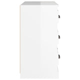 Credenza Bianco Lucido 70x35,5x67,5 cm in Legno truciolato