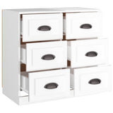 Credenza Bianco Lucido 70x35,5x67,5 cm in Legno truciolato