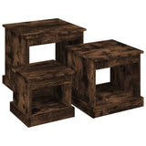 Tavolini da Salotto 3 pz Rovere Fumo in Legno truciolato