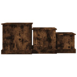 Tavolini da Salotto 3 pz Rovere Fumo in Legno truciolato