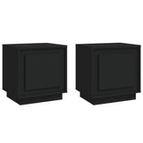Comodini 2 pz Neri 44x35x45 cm in Legno truciolato