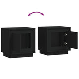 Comodini 2 pz Neri 44x35x45 cm in Legno truciolato
