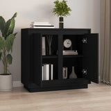 Credenza Nera 80x34x75 cm in Legno truciolato