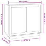 Credenza Nera 80x34x75 cm in Legno truciolato
