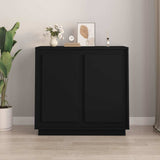 Credenza Nera 80x34x75 cm in Legno truciolato