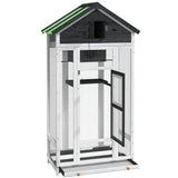 Casetta per Uccelli Grigia 91,5x53x170 cm Legno Massello Pino