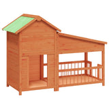 Cuccia per Cani Marrone 143x60,5x109 cm in Legno Massello di Pino