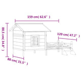 Cuccia per Cani Moka 159x120x88,5 cm in Legno Massello di Pino