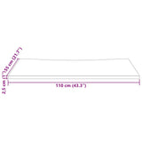 Piano Scrivania 110x55x2,5 cm in Legno Massello di Pino