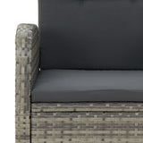 Set da Pranzo da Giardino 5 pz con Cuscini in Polyrattan Grigio
