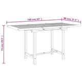 Tavolo Giardino Estensibile 110-160x80x75cm Legno Massello Teak