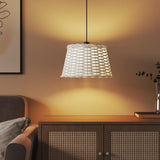 Paralume da Soffitto Bianco 38x23 cm in Vimini