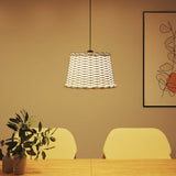 Paralume da Soffitto Bianco 40x26 cm in Vimini