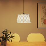 Paralume da Soffitto Bianco 45x28 cm in Vimini