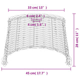 Paralume da Soffitto Bianco 45x28 cm in Vimini