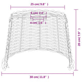 Paralume da Soffitto Marrone 30x20 cm in Vimini