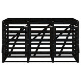 Copribidone Triplo Nero in Legno Massello di Pino