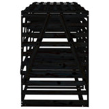 Copribidone Triplo Nero in Legno Massello di Pino