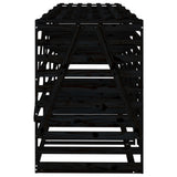 Copribidone Quadruplo Nero in Legno Massello di Pino