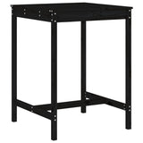 Set Bar da Giardino 3 pz Nero in Legno Massello di Pino