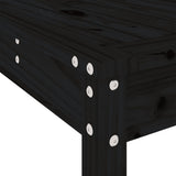 Set Bar da Giardino 3 pz Nero in Legno Massello di Pino
