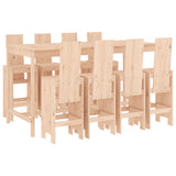 Set Bar da Giardino 9 pz in Legno Massello di Pino
