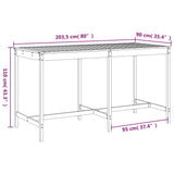 Set Bar da Giardino 9 pz in Legno Massello di Pino
