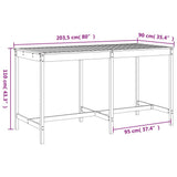 Set Bar da Giardino 9 pz ambra in Legno Massello di Pino