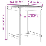 Set Bar da Giardino 3 pz Bianco in Legno Massello di Pino