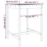 Set Bar da Giardino 5 pz Grigio in Legno Massello di Pino