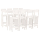 Set Bar da Giardino 9 pz Bianco in Legno Massello di Pino