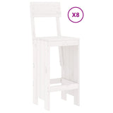 Set Bar da Giardino 9 pz Bianco in Legno Massello di Pino