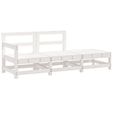 Set Salotto da Giardino 3 pz Bianco in Legno Massello di Pino