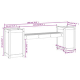 Panchina con Fioriera 180x36x63 cm Legno Massello di Douglas