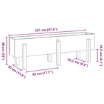 Fioriera Rialzata da Giardino 121x30x38 cm Legno Massello Pino