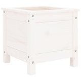 Fioriera da Giardino Bianca 40x40x39 cm Legno Massello di Pino