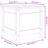 Fioriera da Giardino Bianca 40x40x39 cm Legno Massello di Pino