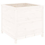 Fioriera da Giardino Bianca 82,5x82,5x78cm Legno Massello Pino