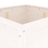 Fioriera da Giardino Bianca 82,5x82,5x78cm Legno Massello Pino
