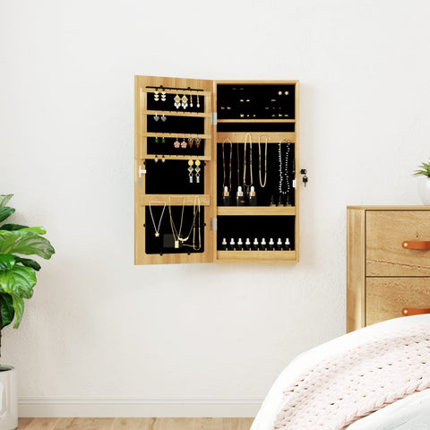 Armadio Portagioie a Specchio con Luci LED a Parete