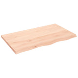 Ripiano a Parete 100x60x(2-4) cm Massello Rovere Non Trattato